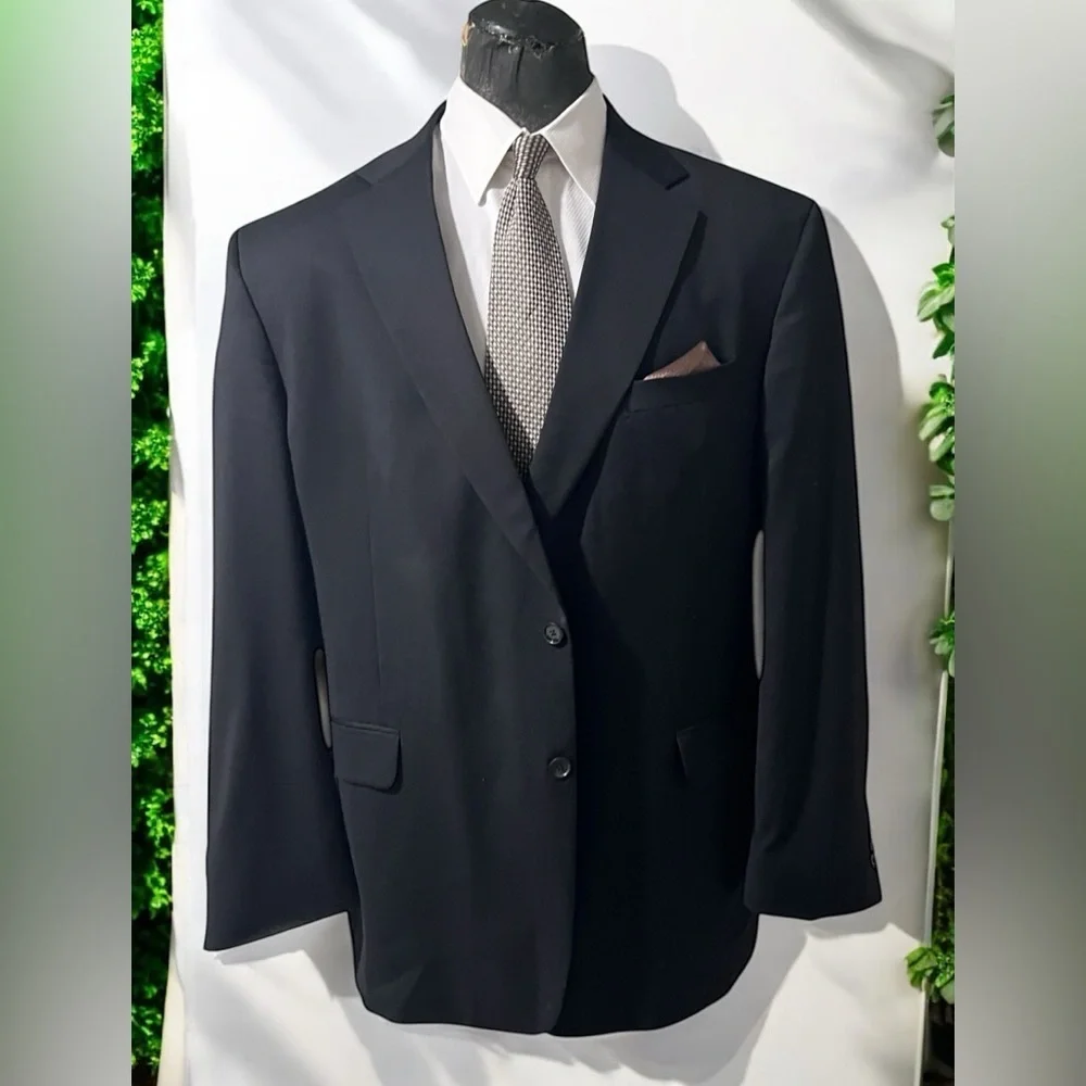 Stafford Elegant Black Men's Blazer 100% Wool. Smart Blazer☑️